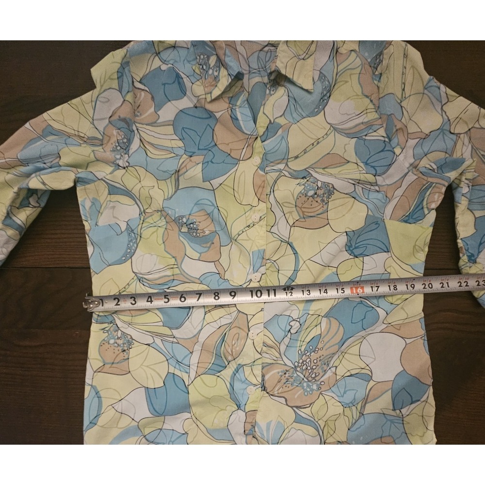 ALIA Tropical Colorful Button Up Women's Sz 10 - Picture 11 of 14